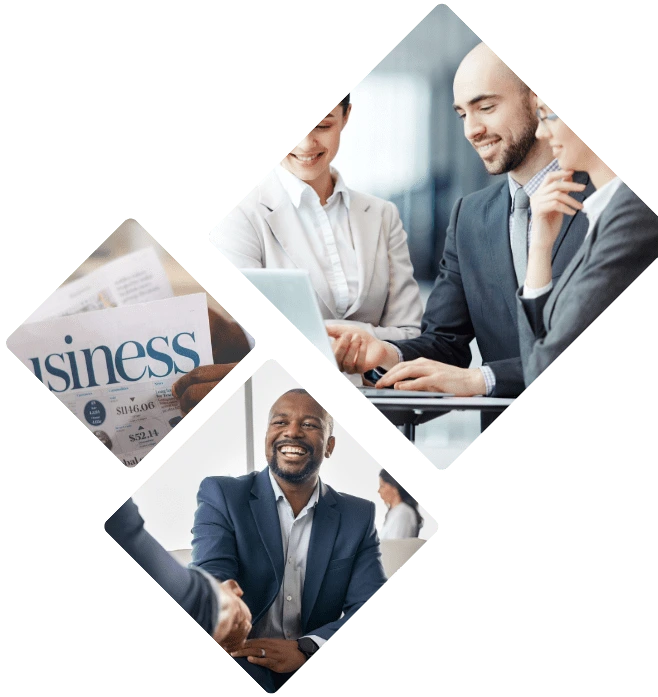 Brokers sitting and doing business