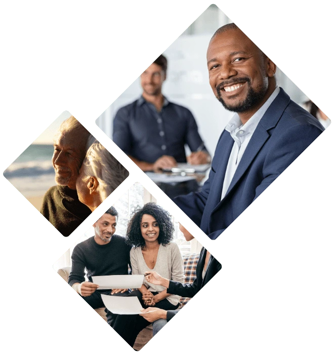 Retired happy couple and credit providers